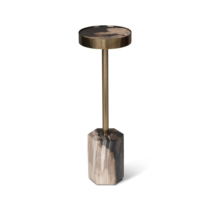 Relique Dinah Drink Table, Brass, Natural Light