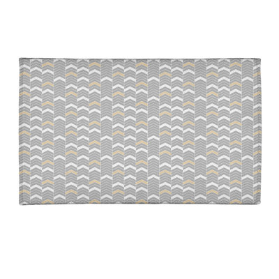 Tapis gris/jaune fait main