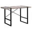 Bureau d'ordinateur taupe pour le travail - 49 po avec des pieds en métal noir et une structure de bureau stable 48 po l Installation de bureau à domicile, finition stratifiée, pieds, look industriel moderne