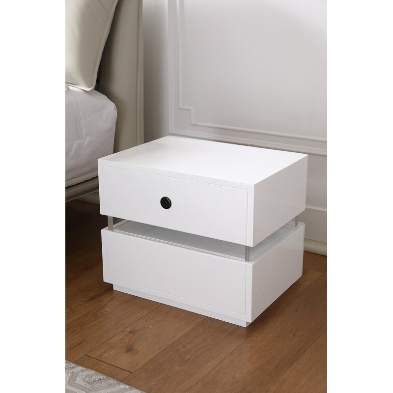 Table de chevet, Blanc lustré