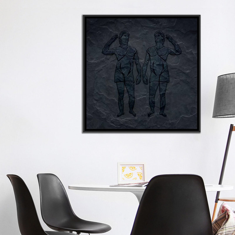 «Like-Minded», impression sur toile tendue, H 18 po x l 18 po x P 1,5 po, Toile encadrée noire, Pas de tapis