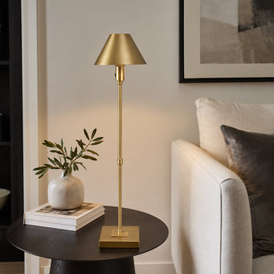 36" Metal Table Lamp With Gold Shade