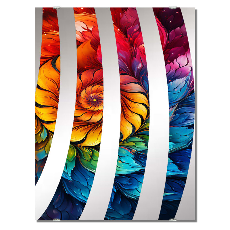 Revire - Miroir mural abstrait fractal MIR137070, 40 po x 30 po