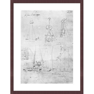 Fol. 20r from Paris Manuscript B by Leonardo da Vinci -Framed Giclee Print