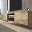 Meuble télé flottant Desmone pour téléviseur de 80 po ou moins, console média murale avec rangement, finition bois brun chêne-111925897-71337675