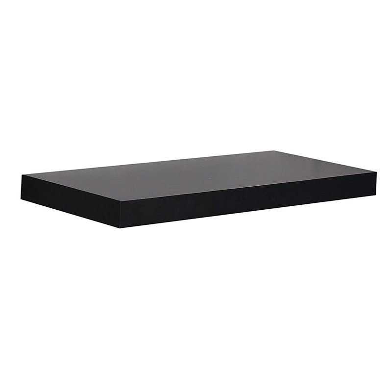 Hansini Floating Shelf, Black, 1.25" H x 24" W x 8" D