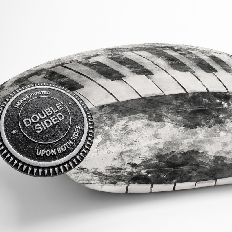 Broken Piano Keys Cushion with Filling, 40cm H x 40cm W x 15cm D