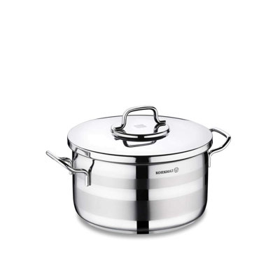Korkmaz Astra2 Stainless Steel Pot, High-Performance Multi-Purpose Cookware with Lid-Silver