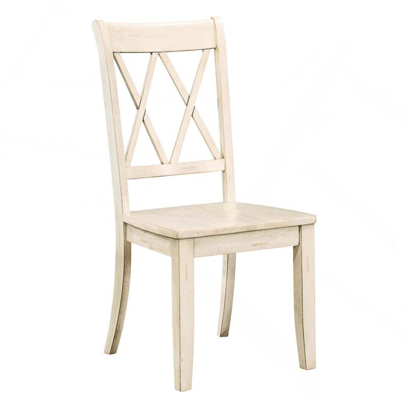 Ensemble de 2 chaises d'appoint décontractées à finition blanche en X, Blanc