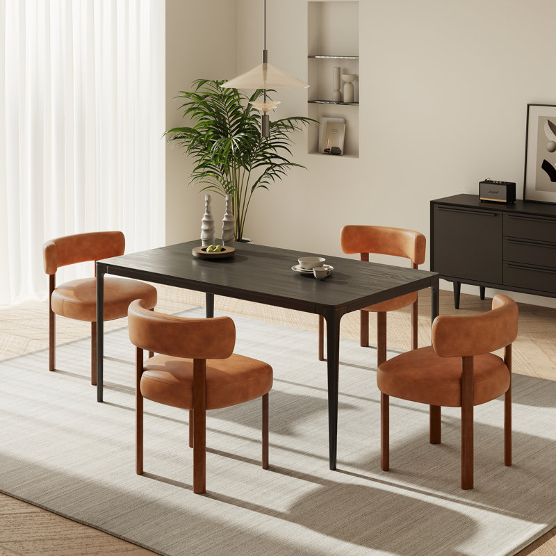Chaise d'appoint rembourrée en similicuir, Brun