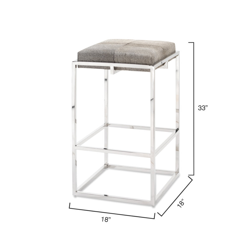 Stool, Bar Stool (33" Seat Height), Gray/Silver