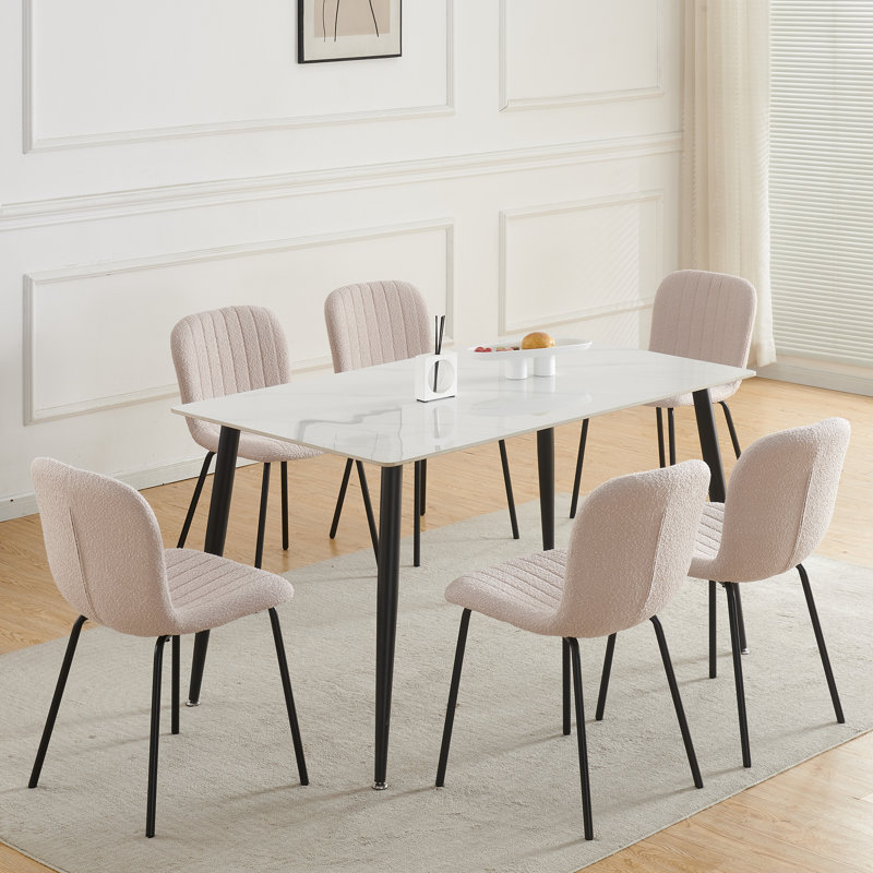 Linen Fabric Dining Chairs Upholstered Chairs, Brown, Set Of 2