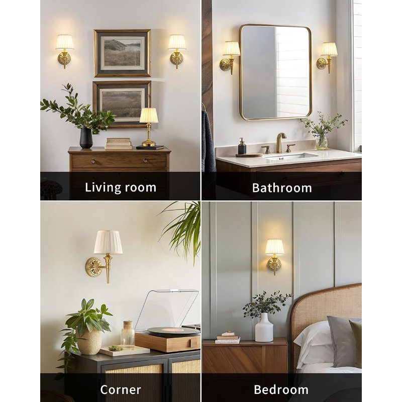 Cordless Gold Wall Sconces