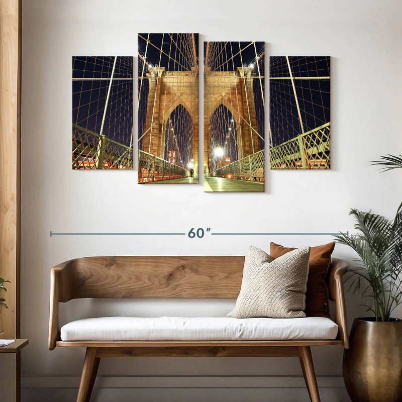 Lilie illuminé le pont de Brooklyn, H 32 po x l 52 po