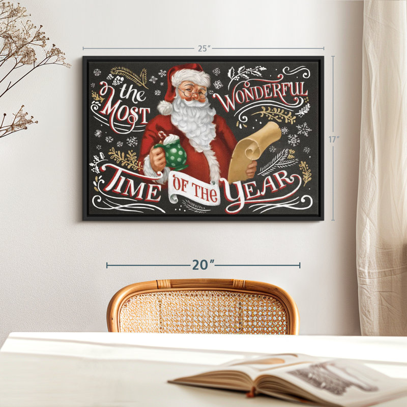 Fêtes "Liste du Père Noël II noir", H 17 po x l 25 po