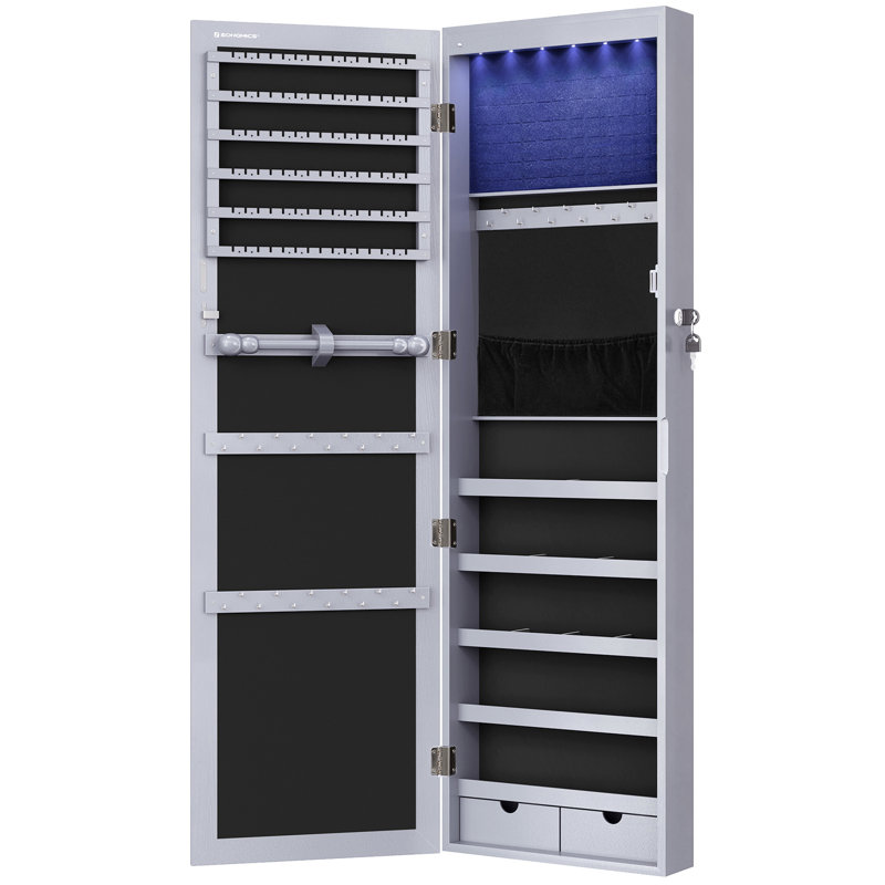Askins 14.6'' Wide Over-the-Door Jewelry Armoire, Gray