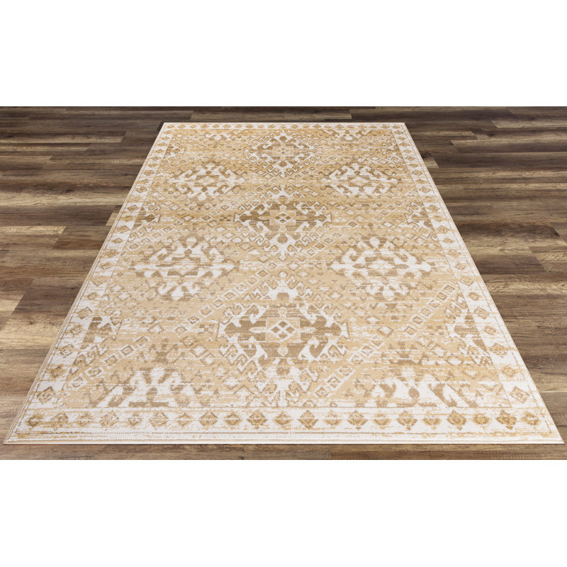 Tapis beige Opheim Aztec, Rectangle 7 pi 10 po x 10 pi 2 po