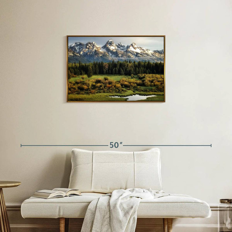 Grand Teton Beauty, Cadre flottant doré, 31 po x 21 po