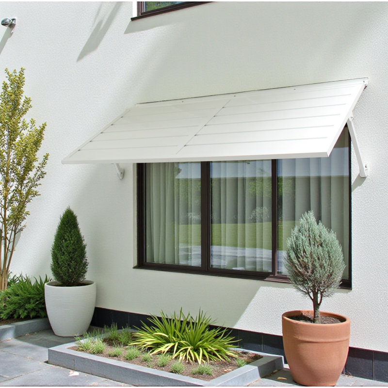 Auvent de terrasse en métal 6,6 - blanc, 24" W x 78" D