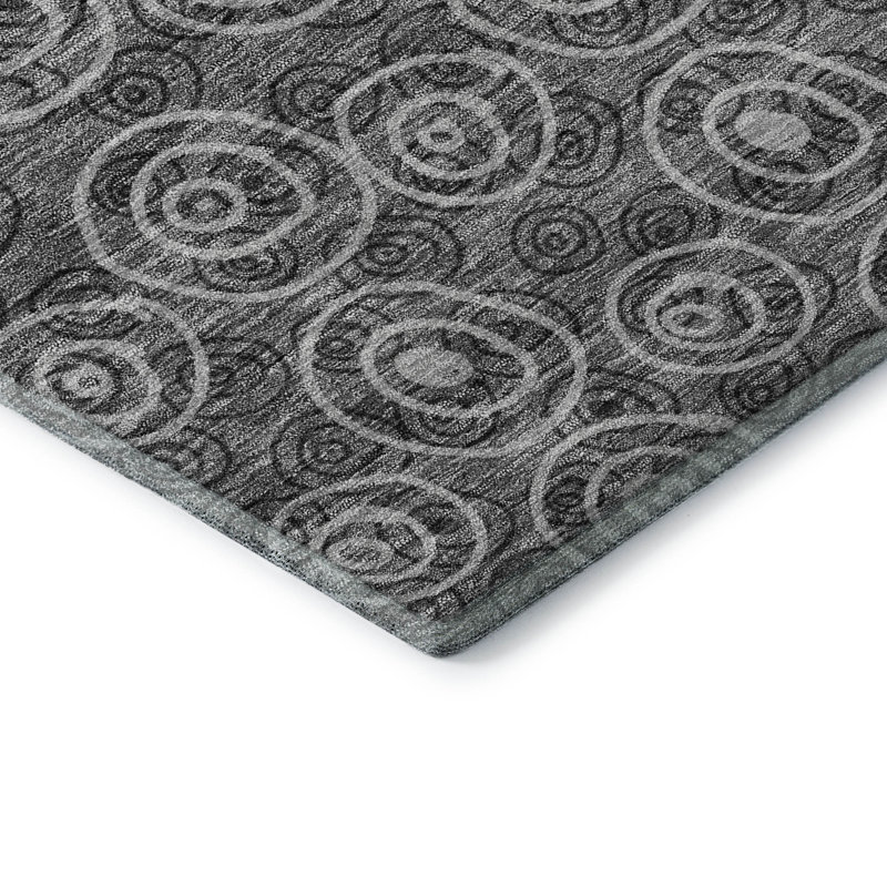 Premium Machine Washable Prisco Gray Rug, Rectangle 1'8" x 2'6"