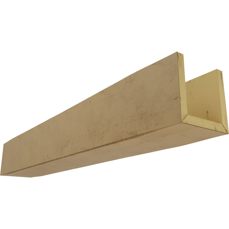 Poutre de plafond 3 côtés en faux bois Endurathane Rough Cedar (poutre en U), H 6 po x l 6 po, Bois flottant, 10'L
