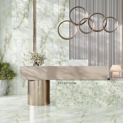 Carreau de mur et de plancher en porcelaine onyx Splendor 12x12 Celadon Giada (paquet de 4,84 pieds carrés / caisse)