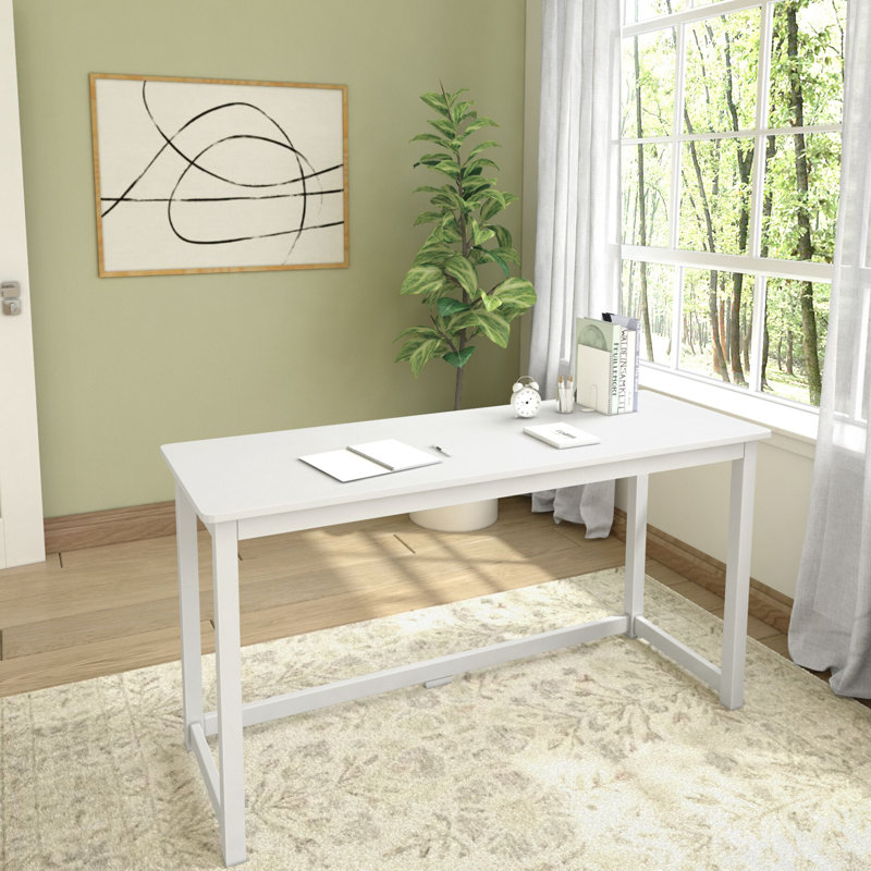Essays Large Writing Desk, 29.75"H x 55.25"W x 19.75"D, White