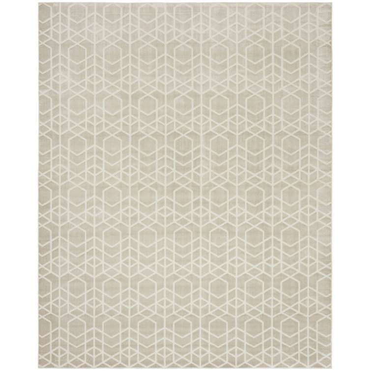 Nourison Washable Charm Silver Ivory Modern Indoor Rug