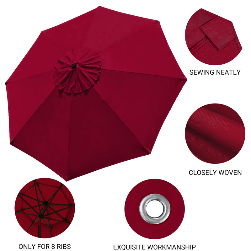Burgundy Fabric Replacement Canopy for 9ft Patio Umbrella