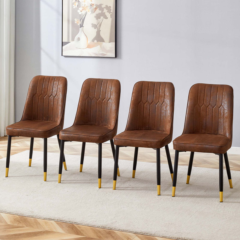 Ensemble de chaises de salle à manger en suède, 4