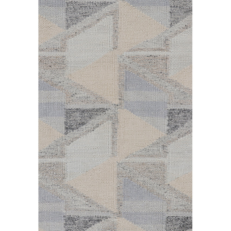 Rug & Kilim’S Scandinavian Style Outdoor Rug With Blue & Gray Geometric Pattern, Rectangle 3'1" x 5'11"