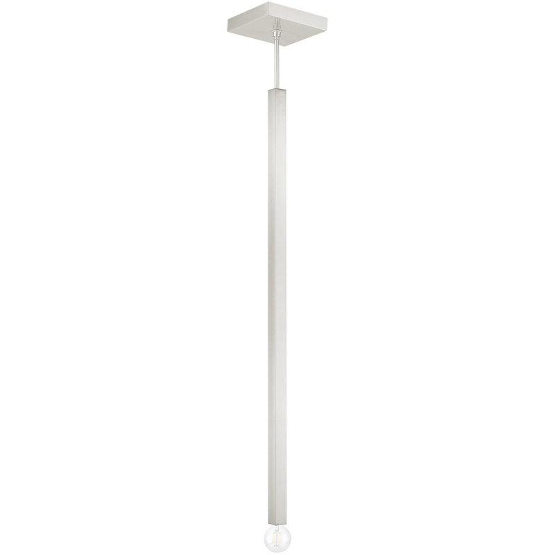 Mini Modern Brushed Nickel Pendant with Glass Accents