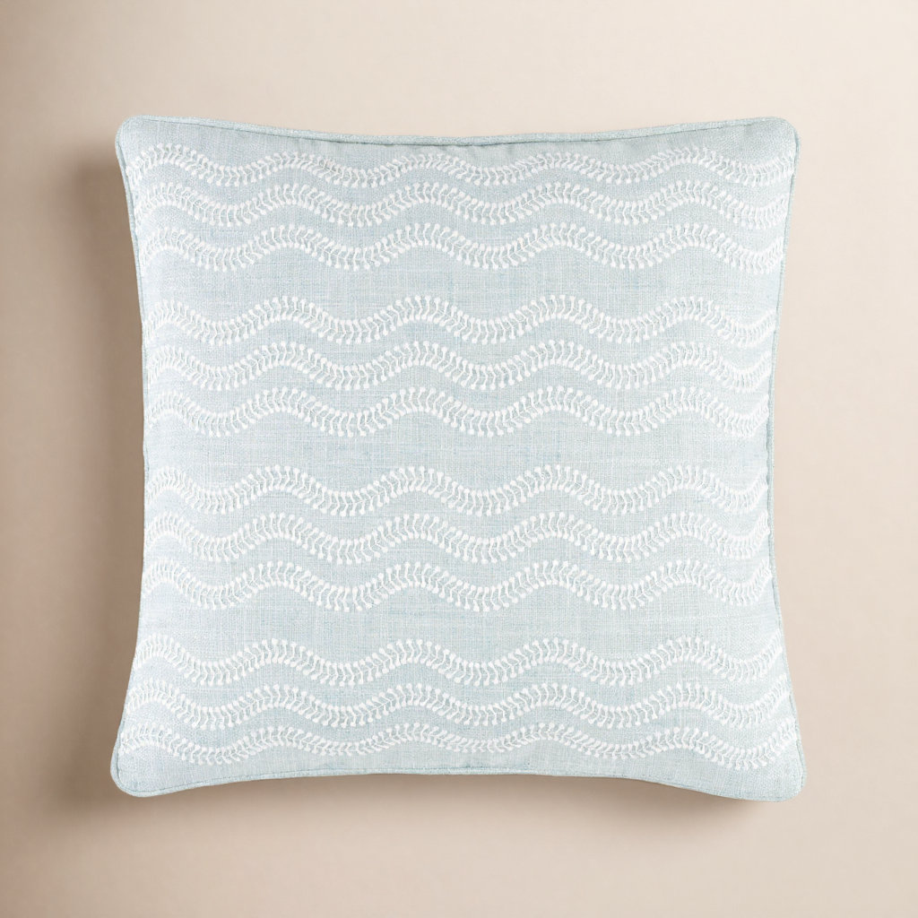 Scout Embroidered Indoor/Outdoor Pillow Cover, Ivory