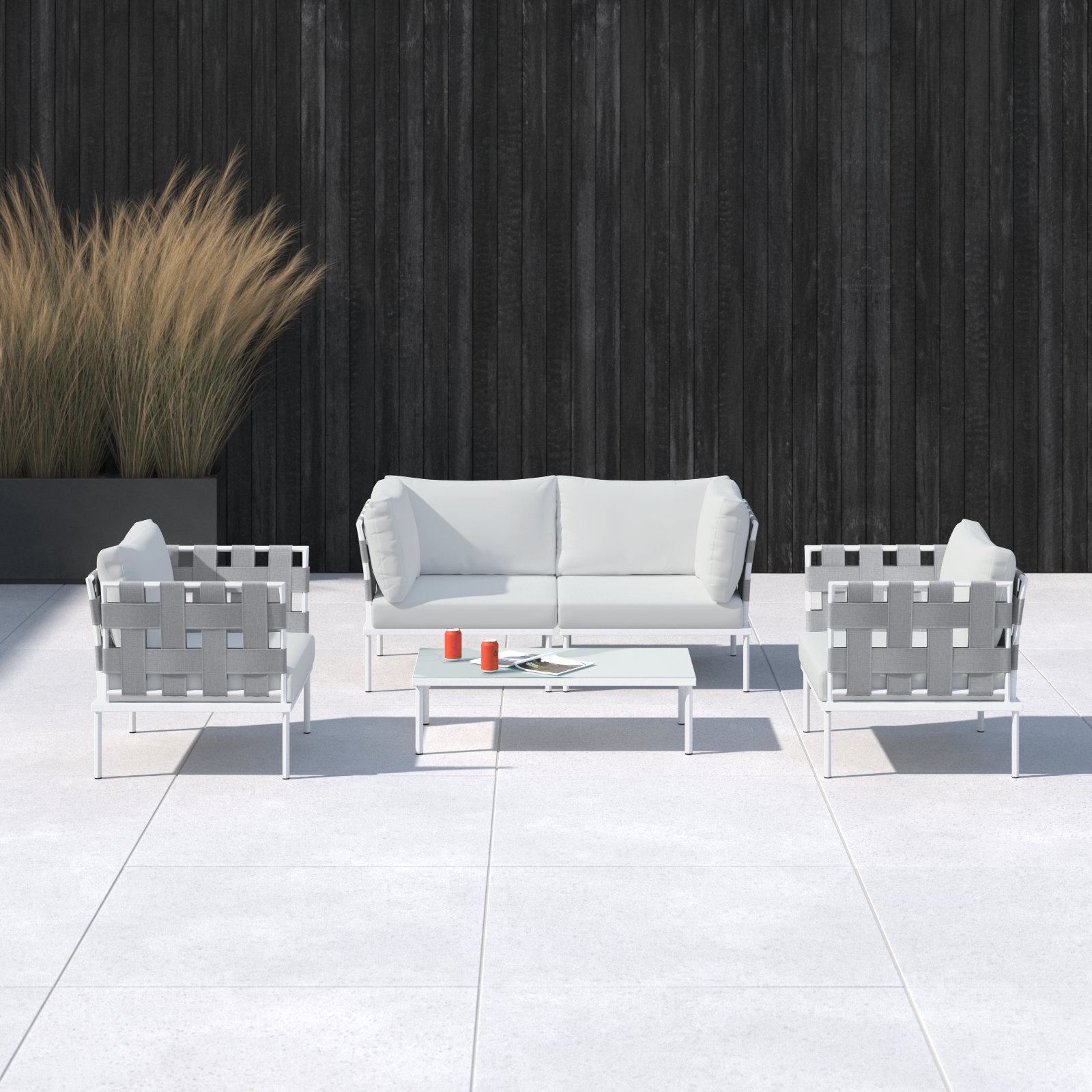 Harmony 4-Person Patio Seating Group, White