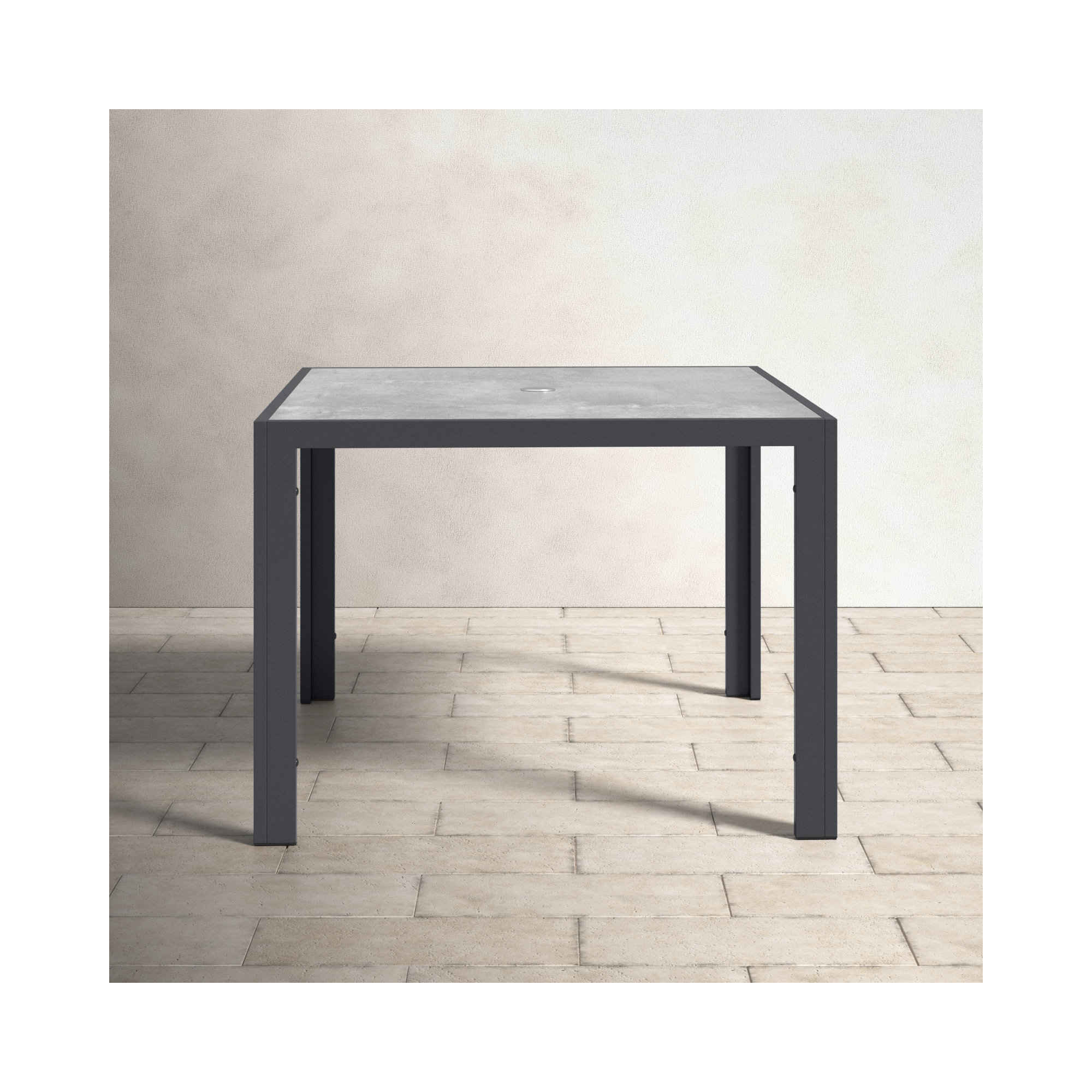 Deandra Ceramic Outdoor Dining Table, Black, 29.5" H x 41" L x 41" D