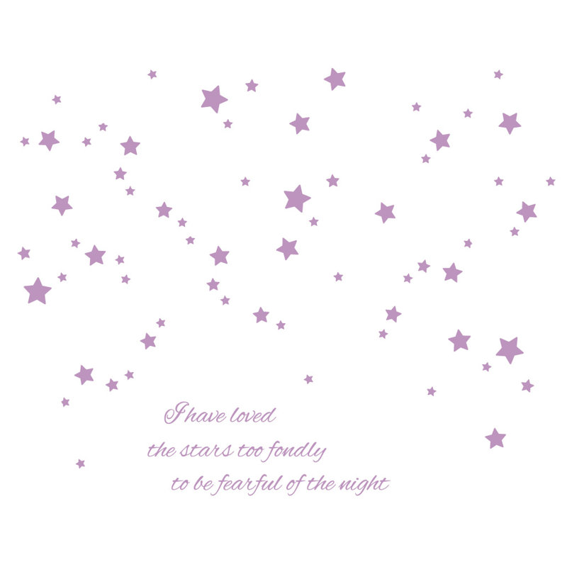 Adhésif décoratif "j’ai aimé les étoiles", H 48 po x l 60 po x P 0,01 po, Lilas