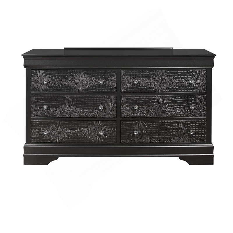Shaker Crocodile Metallic Grey Dresser, Metallic Gray