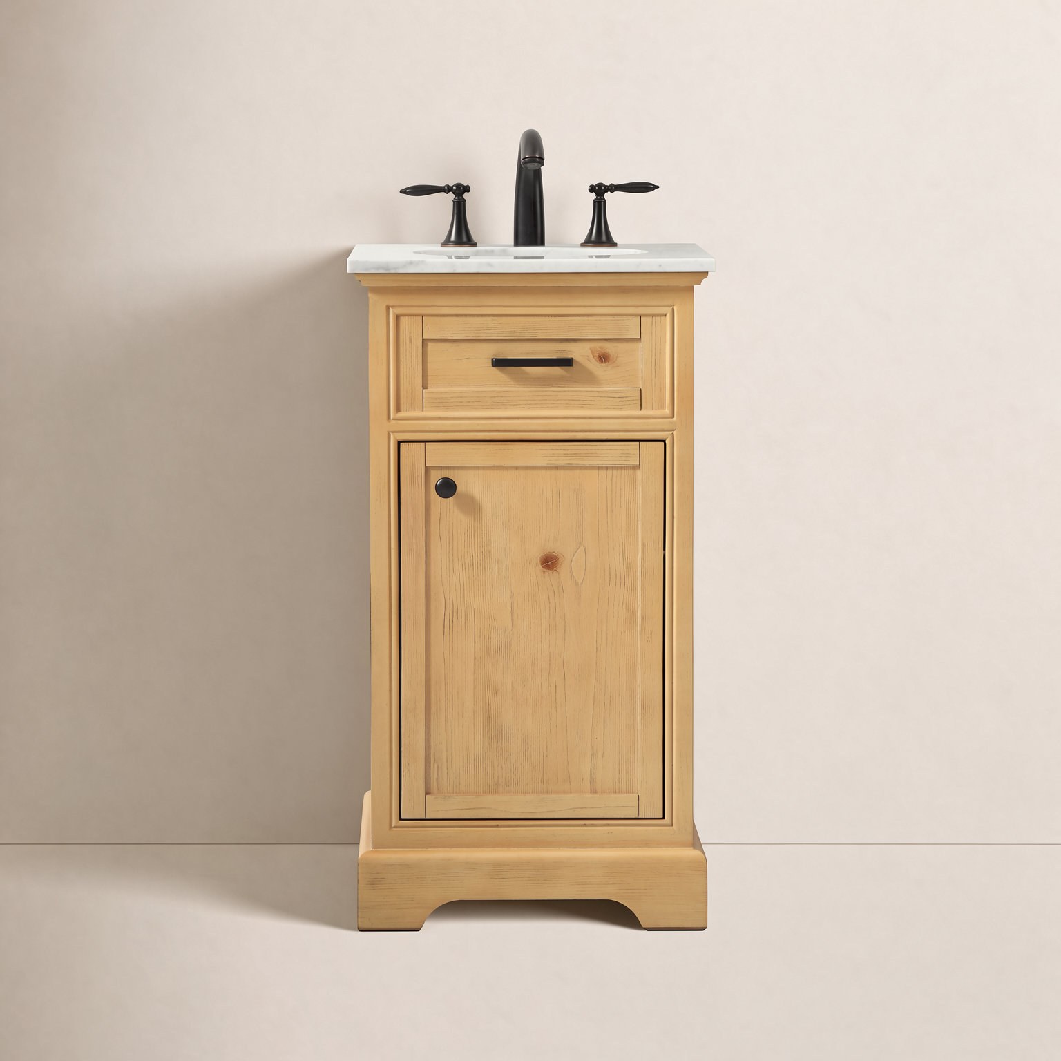 Hermes 19'' Single Bathroom Vanity, Light Brown
