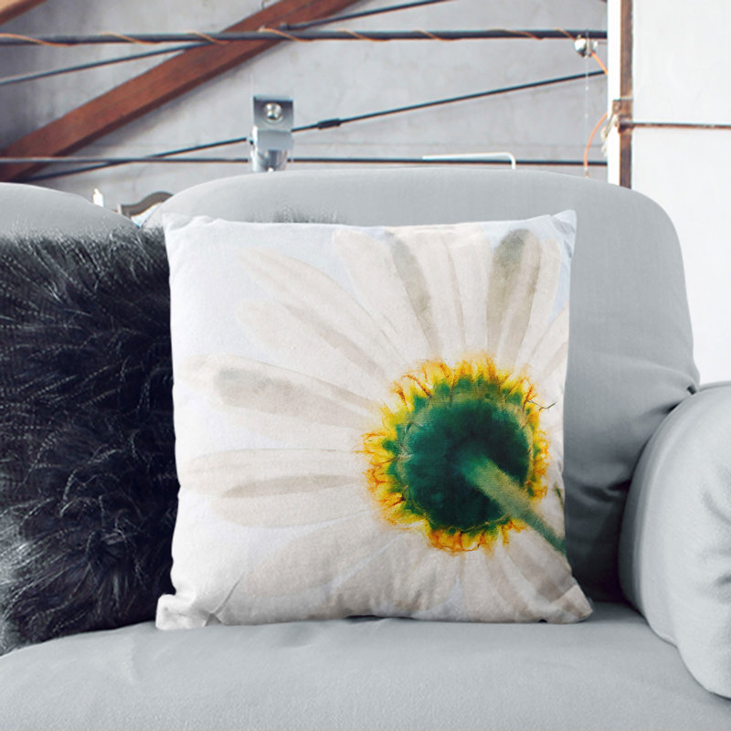 White Daisy Vol.1 Scatter Cushion, 40cm H x 40cm W x 15cm D