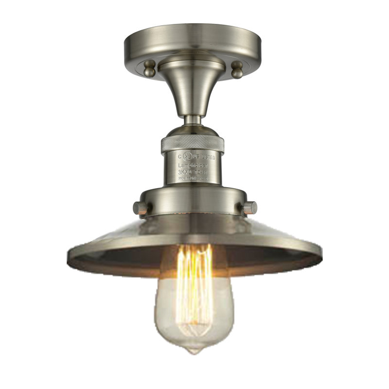 Plafonnier semi-encastré à 1 lumière de 7 po Reale, Ampoule DEL 6 watts Vinage, Nickel satiné brossé, Nickel satiné brossé