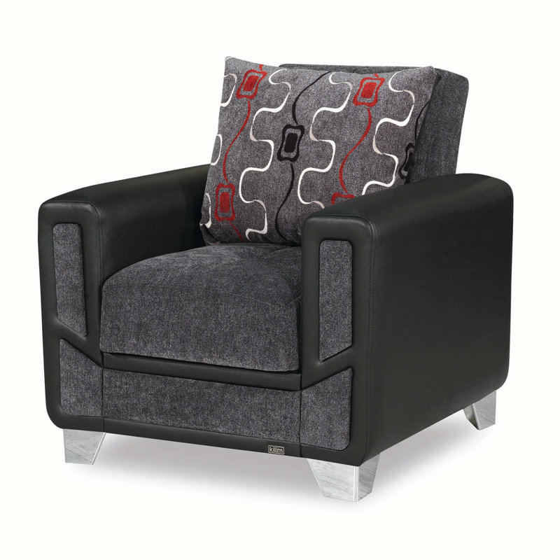 Fauteuil convertible moderne rembourré avec rangement