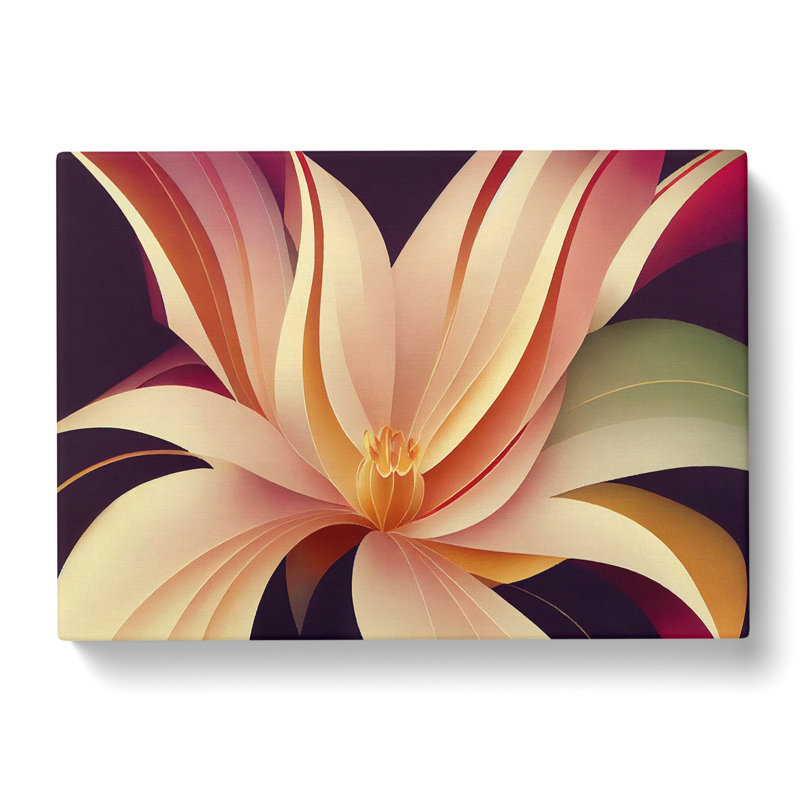 Artsy Flowers Art Deco - Wrapped Canvas, 35cm H x 50cm W x 3cm D
