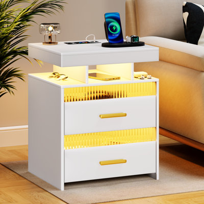 Hayslee 2 Drawer Bedside Table (Set of 2)