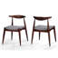 Ensemble de 2 chaises de salle à manger en bois d'hévéa-118444443