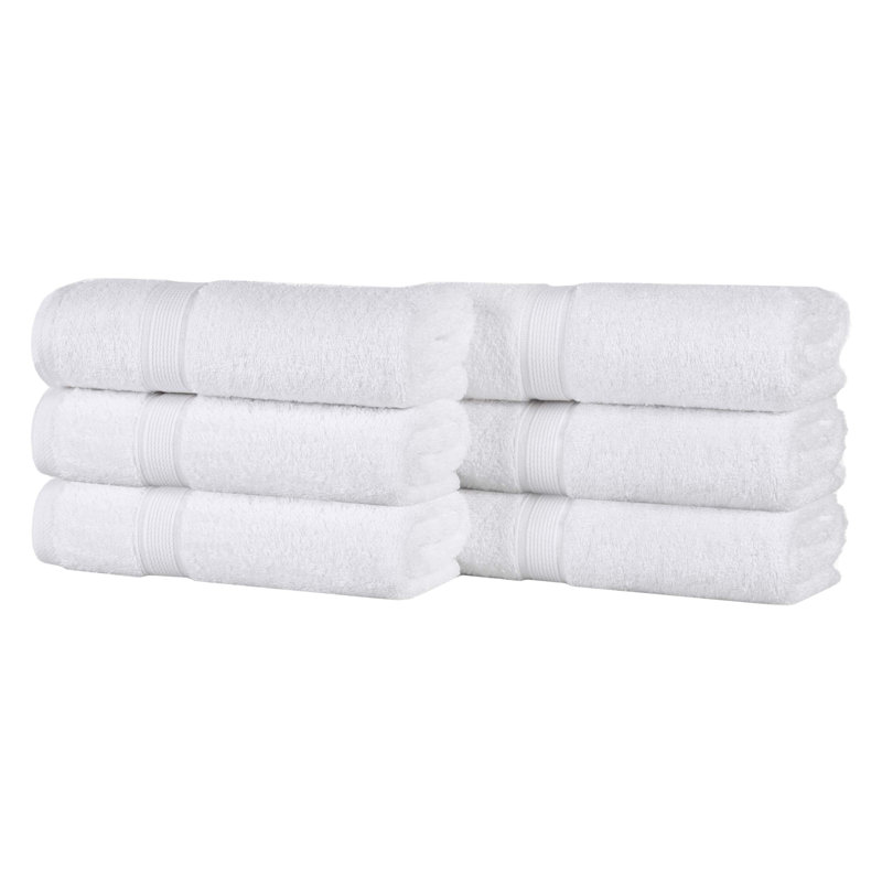 Ensemble de serviettes en coton biologique Lyndon, Blanc, Ensemble de 6 serviettes à main