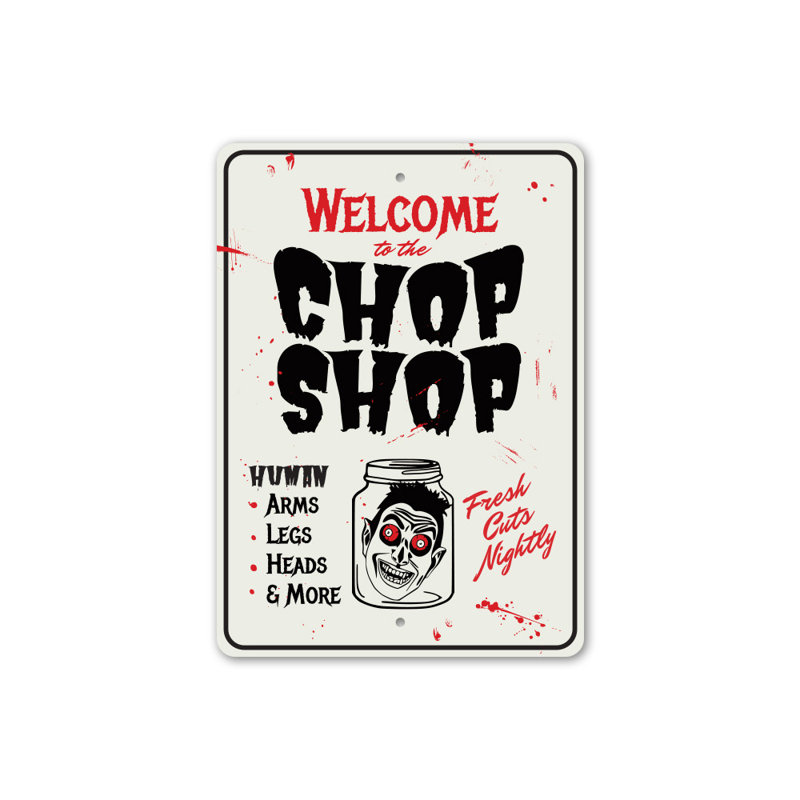 Plaque en aluminium Chop Shop, H 18 po x l 12 po x P 0,06 po