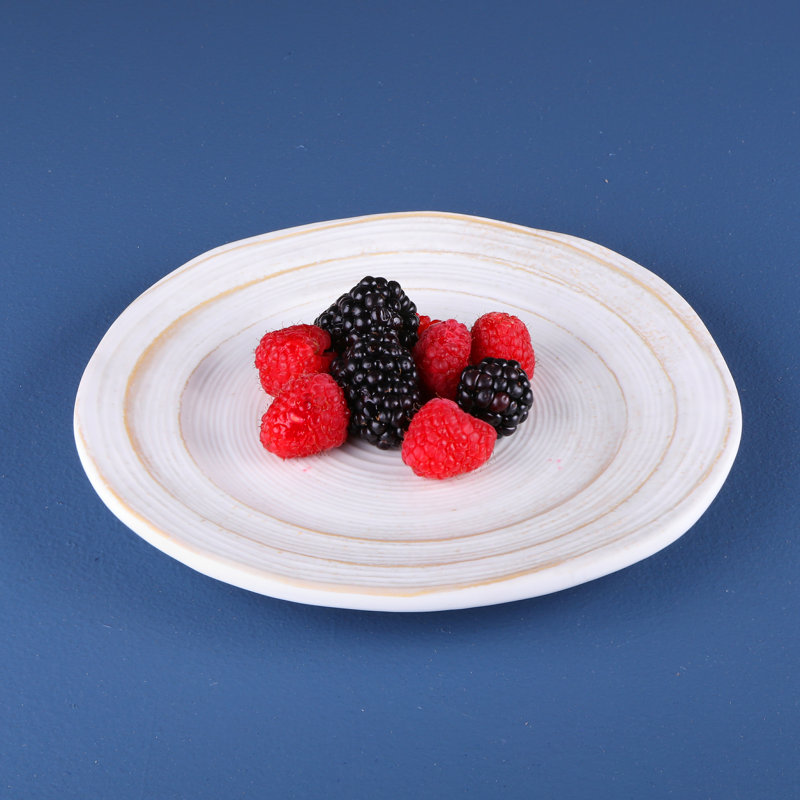 Assiette à salade ronde 7,5 po en mélamine Della, Blanc cassé