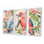«Pink Green Parrot Love Birds II», ensemble de reproductions d'art mural-1293185504-1293185533