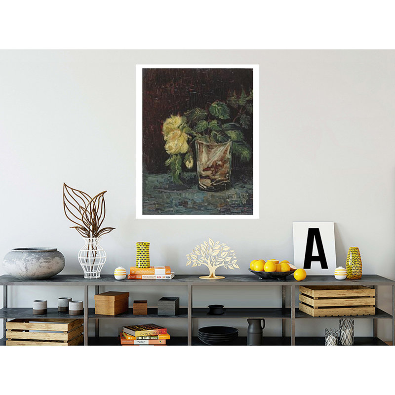 «Glass with Yellow Roses» par Vincent van Gogh - Impression giclée, H 40 po x l 32 po