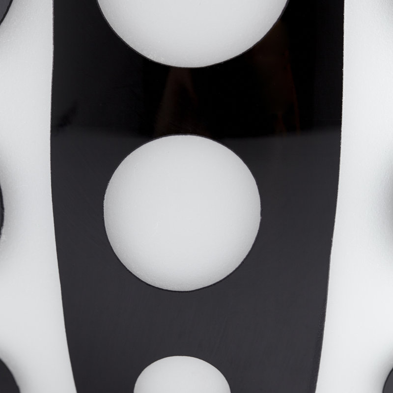 Monochrome Polka Dot Glass Bud Vase 11" H x 7" W